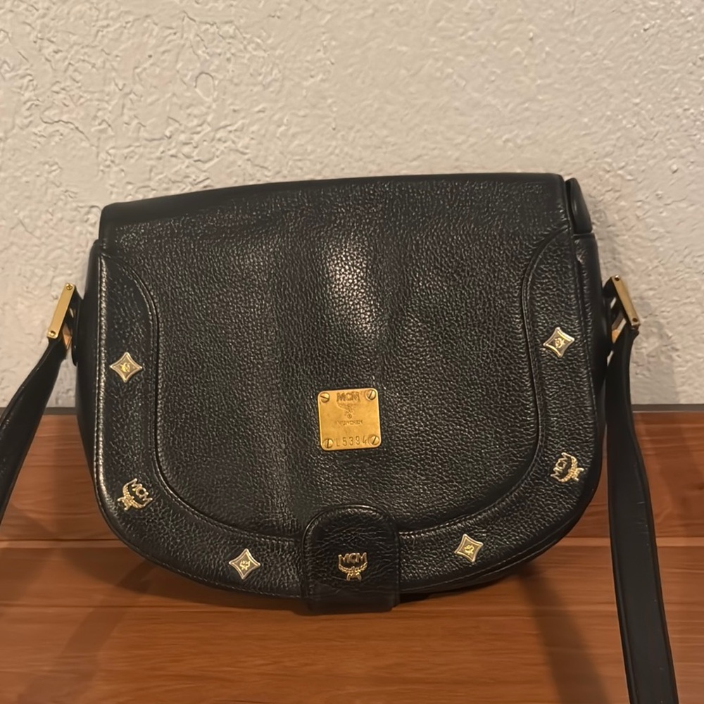 Vintage Black Leather MCM Purse